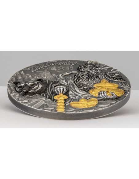 ZHAO GONGMING Gilded Asian Mythology 3 Oz Silver Coin 20$ Cook Islands 2021 - Coins & More - Islas Cook