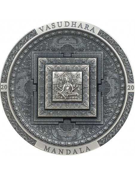 VASUDHARA MANDALA Archeology Symbolism 3 Oz Silver Coin 2000 Togrog Mongolia 2020 - Coins & More - Mongolie