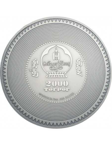 VASUDHARA MANDALA Archeology Symbolism 3 Oz Silver Coin 2000 Togrog Mongolia 2020 - Coins & More - Mongolie