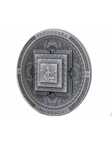 VASUDHARA MANDALA Archeology Symbolism 3 Oz Silver Coin 2000 Togrog Mongolia 2020 - Coins & More - Mongolie