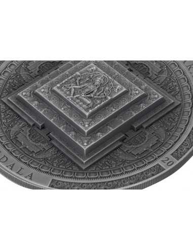 VASUDHARA MANDALA Archeology Symbolism 3 Oz Silver Coin 2000 Togrog Mongolia 2020 - Coins & More - Mongolie