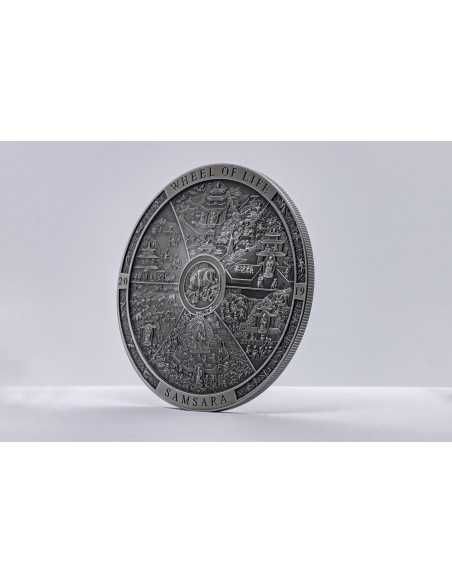 SAMSARA WHEEL OF LIFE Archeology Symbolism 3 Oz Silver Coin 20$ Cook Islands 2019 - Coins & More - Cook Islands