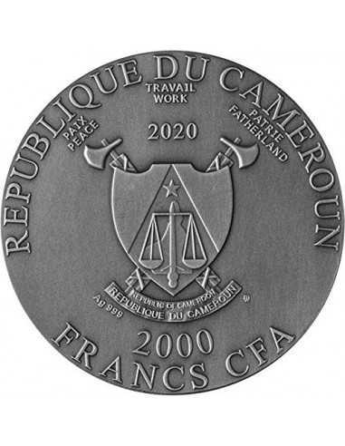 ANCIENT BUDDHA 2 Oz Silver Coin 2000 Francs Cameroon 2020