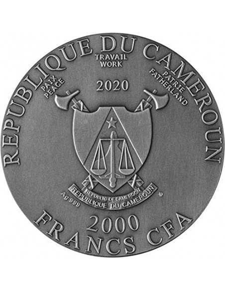 ANCIENT BUDDHA 2 Oz Silver Coin 2000 Francs Cameroon 2020