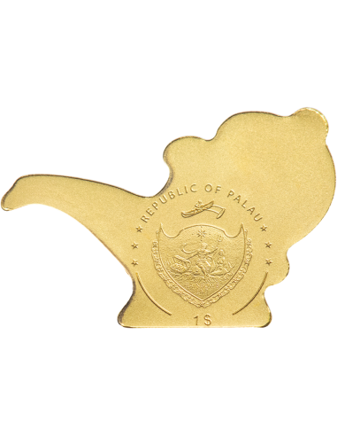 GOLDEN MAGICAL LAMP 1001 Nights 0.5g Gold Coin 1$ Palau 2021 - Coins & More - Palau