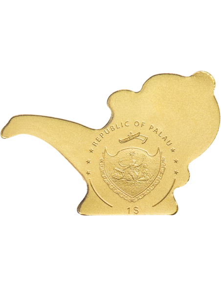 GOLDEN MAGICAL LAMP 1001 Nights 0.5g Gold Coin 1$ Palau 2021 - Coins & More - Palau