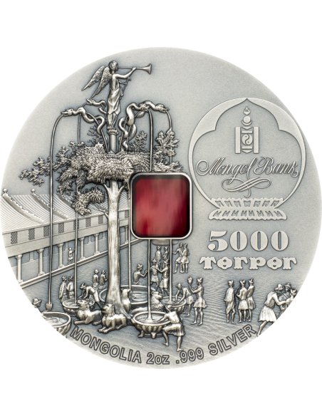 KARAKORUM 800th Anniversary 2 Oz Silver Coin 5000 Togrog Mongolia 2020 - Coins & More - Mongolie