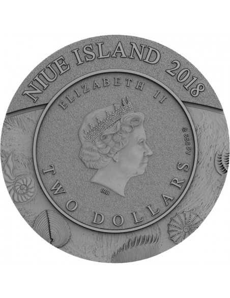 AMMONOIDEA Ammonite Evolution of Earth 2 Oz Silver Coin 2$ Niue 2018 - Coins & More - Niue