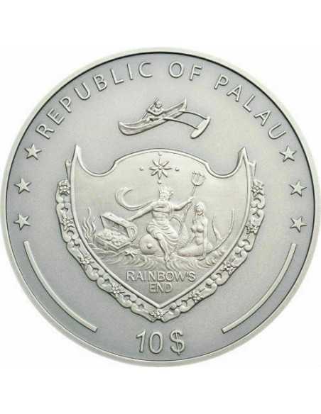 GREEN DRAGON Mythical Creatures 2 Oz Silver Coin 10$ Palau 2019 - Coins & More - Palau