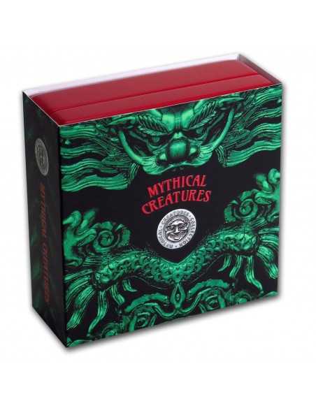 GREEN DRAGON Mythical Creatures 2 Oz Silver Coin 10$ Palau 2019 - Coins & More - Palau