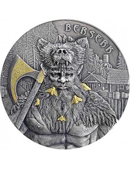 BERSERK Warriors Silver Coin Gold Plating 10 Mark Germania 2019 - Coins & More - Europa