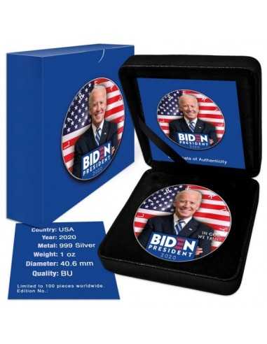 PRESIDENT JOE BIDEN & KAMALA - Silver Eagle 1 Oz Silver Coin 1$ USA 2020 - Coins & More - Usa
