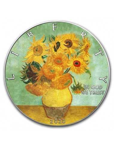 LES TOURNESOLS - Vincent Van Gogh 1 Oz Silver Coin 1$ USA 2020 - Coins & More - Usa