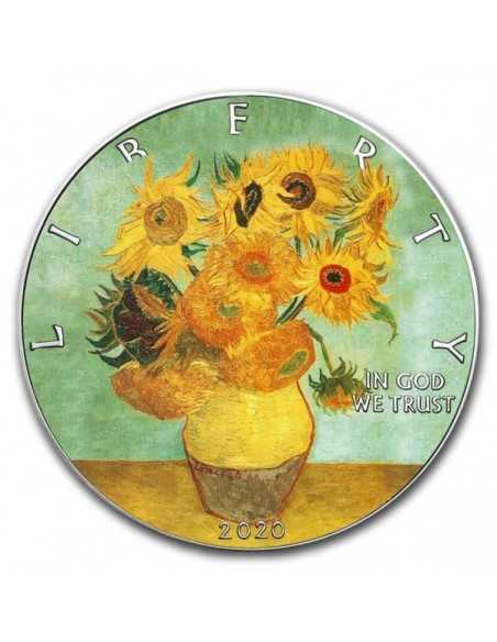 LES TOURNESOLS - Vincent Van Gogh 1 Oz Silver Coin 1$ USA 2020 - Coins & More - Usa