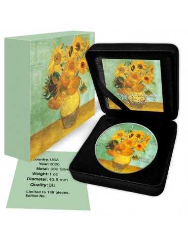 LES TOURNESOLS - Vincent Van Gogh 1 Oz Silver Coin 1$ USA 2020 - Coins & More - Usa