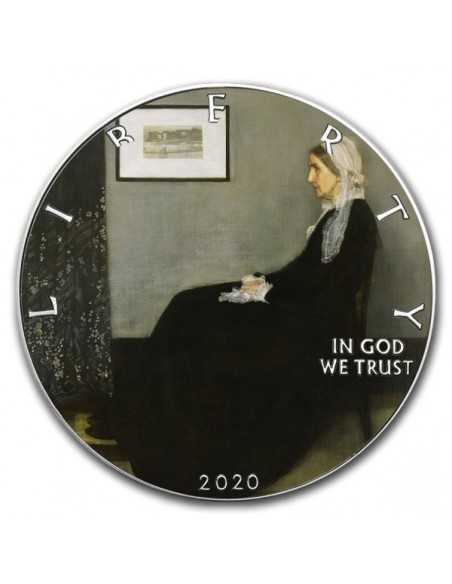 WHISTLER MOTHER PAINTING by James McNeill 1 Oz Silver Coin 1$ USA 2020 - Coins & More - Usa