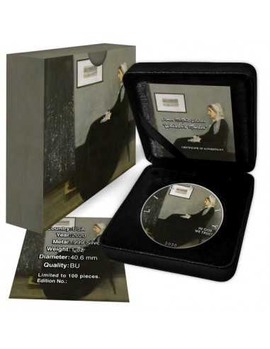 WHISTLER MOTHER PAINTING by James McNeill 1 Oz Silver Coin 1$ USA 2020 - Coins & More - Usa