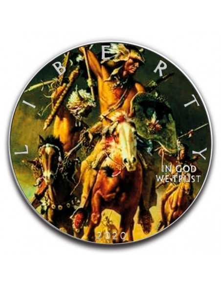 APACHE WAR PATH 1 Oz Silver Colorized coin 1$ Silver Eagle 2020 - Coins & More - Usa