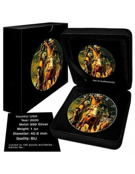 APACHE WAR PATH 1 Oz Silver Colorized coin 1$ Silver Eagle 2020 - Coins & More - Usa