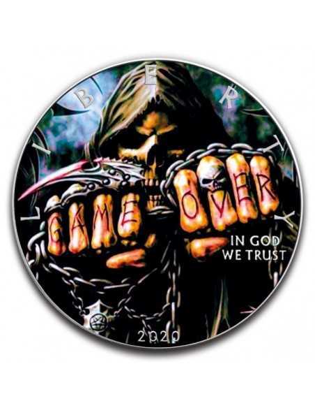 GAME OVER 1 Oz Silver Colorized coin 1$ USA 2020 - Coins & More - Usa