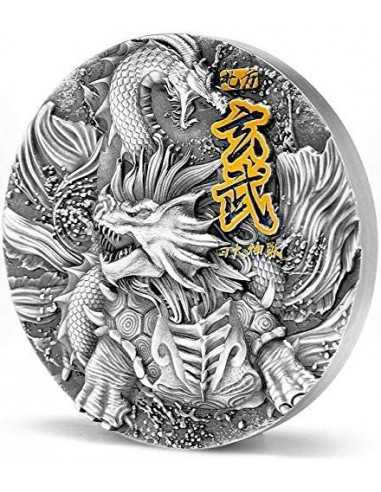 BLACK TORTOISE Four Auspicious Beasts 2 Oz Silver Coin 10000 Francs Chad 2021 - Coins & More - Tchad