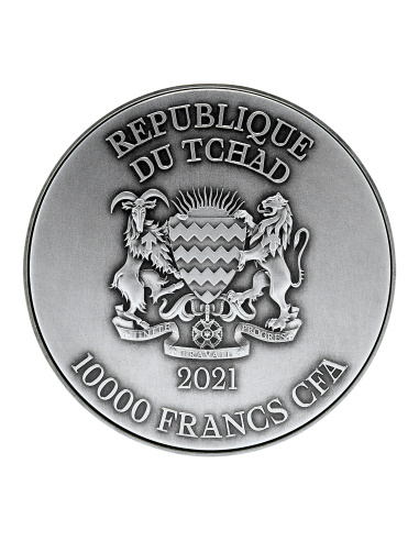 BLACKBEARD 2 Oz Whole Silver Coin 10000 Francs Chad 2021 - Coins & More - Chad