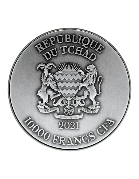 BLACKBEARD Bi Metal Reverse II 2 Oz Silver Coin 10000 Francs Chad 2021 - Coins & More - Chad