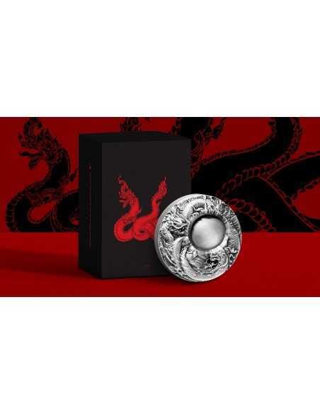 GARUDA AND NAGA The Mythic Battle Of Dynamic Opposites Set 2 x 2 Oz Silver Coins 10000 Francs Chad 2020 - Coins & More - Chad
