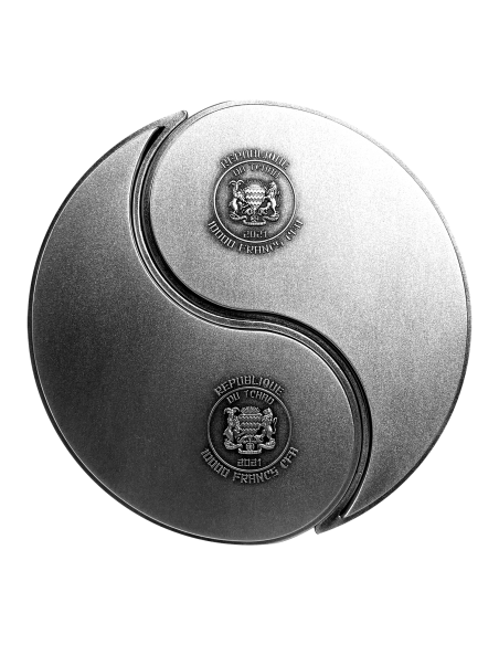 CHINESE DRAGON AND PHOENIX The Eternal Bond Set 2 x 2 Oz Silver Coin 10000 Francs Chad 2021 - Coins & More - Tchad