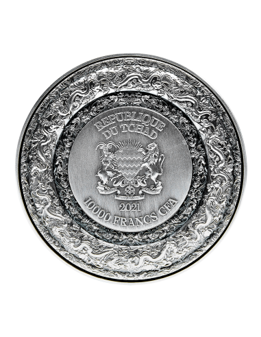 FORBIDDEN DRAGON 2 Oz Silver Coin 10000 Francs Chad 2021 - Coins & More - Tchad