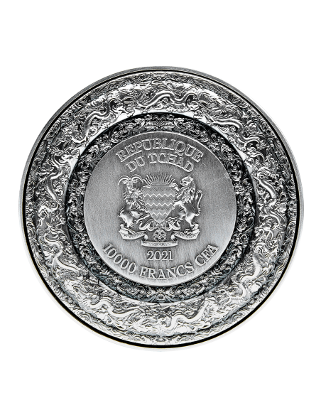 FORBIDDEN DRAGON 2 Oz Silver Coin 10000 Francs Chad 2021 - Coins & More - Tchad