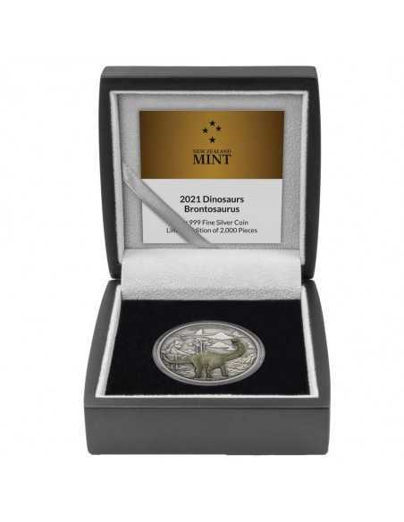 BRONTOSAURUS Dinosaure 1 Oz Silver Coin 2$ Niue 2021 - Coins & More - Niue