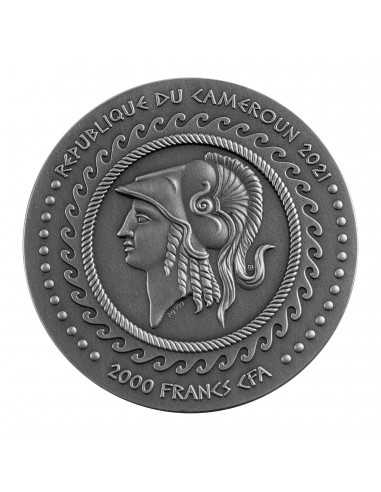 ALEXANDER THE GREAT Gordian Knot 2 Oz Silver Coin 2000 Francs Cameroon 2021