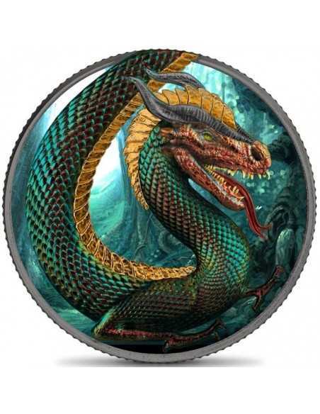 FAFNIR GEMINUS Dragon Metallic Color 1 Oz Silver Coin 5 Mark Germania 2020 - Coins & More - Europa