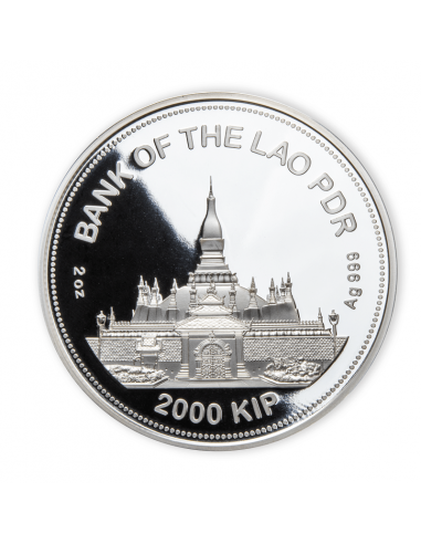 YEAR OF THE TIGER Lunar Chinese Jade 2 Oz silver coin 2000 Kip Laos 2022 - Coins & More - Laos