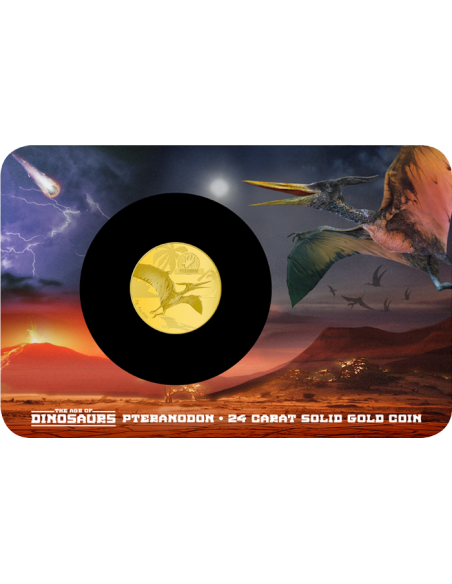 PTERANODON Dinosaurs 0.5g Gold Coin 10$ Solomon Islands 2021 - Coins & More - Solomon Islands