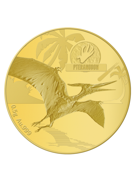PTERANODON Dinosaurs 0.5g Gold Coin 10$ Solomon Islands 2021 - Coins & More - Solomon Islands