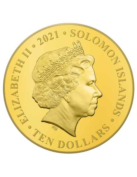 PTERANODON Dinosaurs 0.5g Gold Coin 10$ Solomon Islands 2021 - Coins & More - Solomon Islands