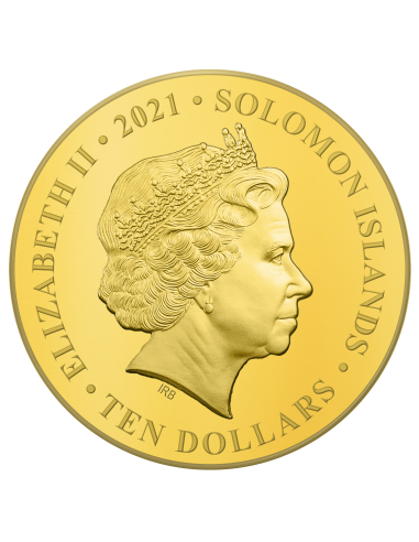 VELOCIRAPTOR Dinosaurs 0.5g Gold Coin 10$ Solomon Islands 2021 - Coins & More - Islas Salomón