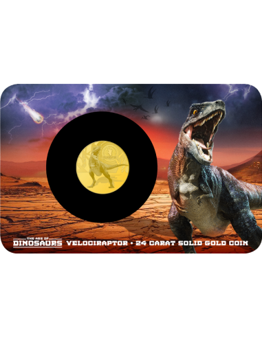 VELOCIRAPTOR Dinosaurs 0.5g Gold Coin 10$ Solomon Islands 2021 - Coins & More - Islas Salomón