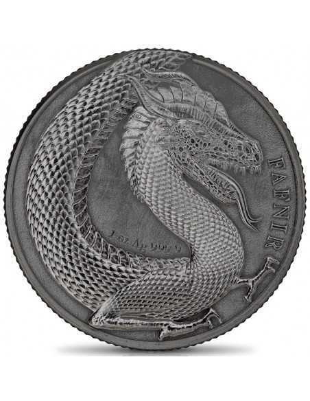 FAFNIR GEMINUS Dragon Antique Gilded Duo Set 2x1 Oz Silver Coin 5 Mark Germania 2020 - Coins & More - Europa