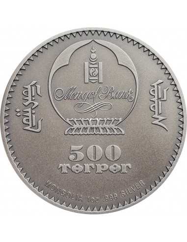 WILD BOAR Sus Scrofa Wildlife Protection 1 Oz Silver Coin 500 Togrog Mongolia 2018 - Coins & More - Mongolie