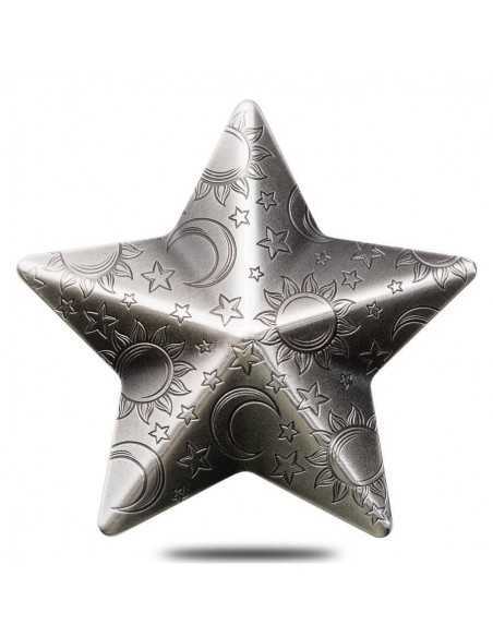 TWINKLING STAR Charms Shape 1 Oz Silver Coin 5$ Palau 2018 - Coins & More - Palau