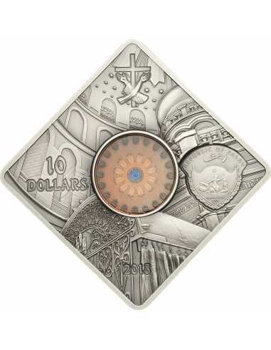 SEPULCHRE JERUSALEM Sacred Art Holy Windows Silver Coin 10$ Palau 2018