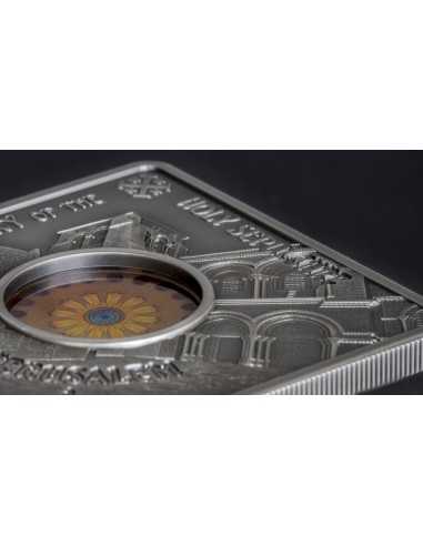 SEPULCHRE JERUSALEM Sacred Art Holy Windows Silver Coin 10$ Palau 2018