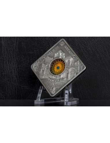 SEPULCHRE JERUSALEM Sacred Art Holy Windows Silver Coin 10$ Palau 2018