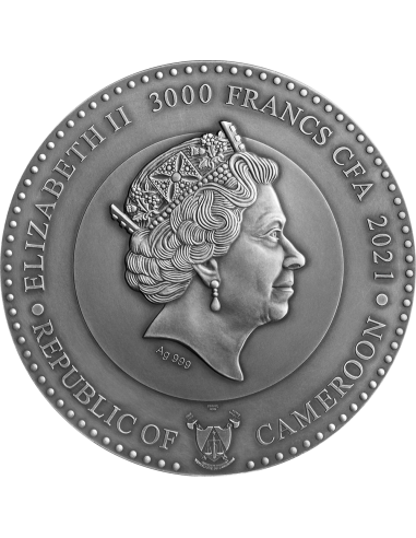 NEPTUNE Planets And Gods 3 Oz Silver Coin 3000 Francs Cameroon 2021 - Coins & More - Camerun