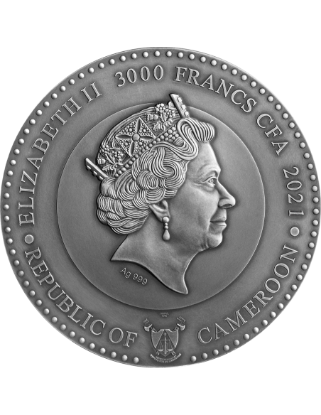 NEPTUNE Planets And Gods 3 Oz Silver Coin 3000 Francs Cameroon 2021 - Coins & More - Camerun