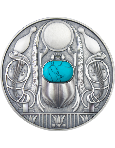 SCARABEUS Silver Turquoise Coin 2$ Niue 2021 - Coins & More - Niue