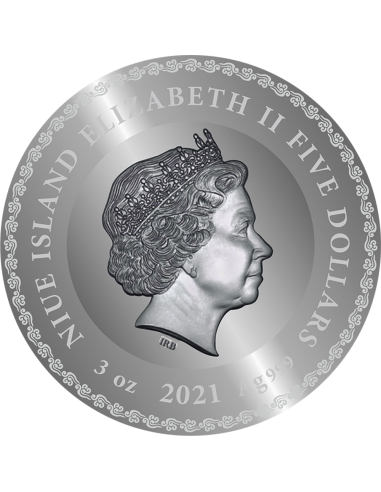 AMATERASU Divine Faces Of The Sun 3 Oz Silver Coin 5$ Niue 2021 - Coins & More - Niue